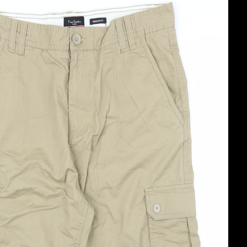 Pierre Cardin Mens Beige   Cargo Shorts Size 34 in