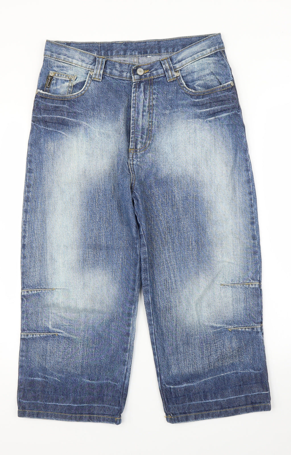Easy Mens Blue  Denim Cropped Jeans Size 32 in L20 in