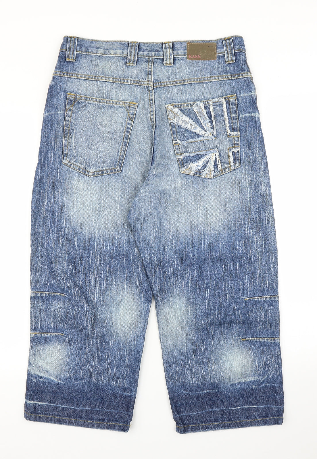 Easy Mens Blue  Denim Cropped Jeans Size 32 in L20 in