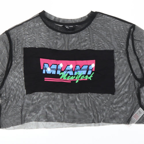 New Look Girls Black   Cropped T-Shirt Size 10-11 Years