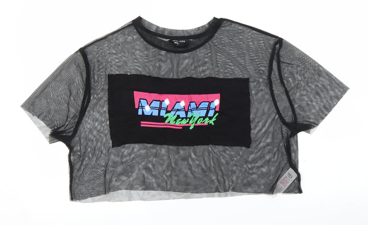 New Look Girls Black   Cropped T-Shirt Size 10-11 Years