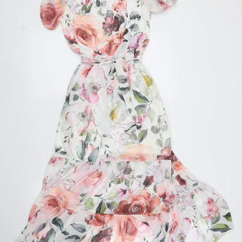 Lipsy Womens White Floral  A-Line  Size 12