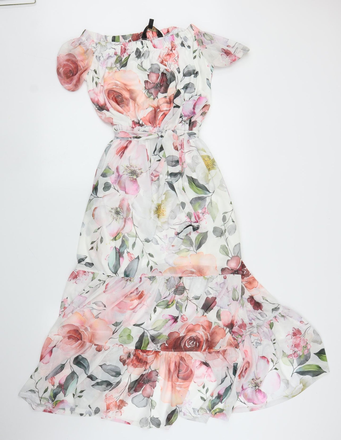 Lipsy Womens White Floral  A-Line  Size 12