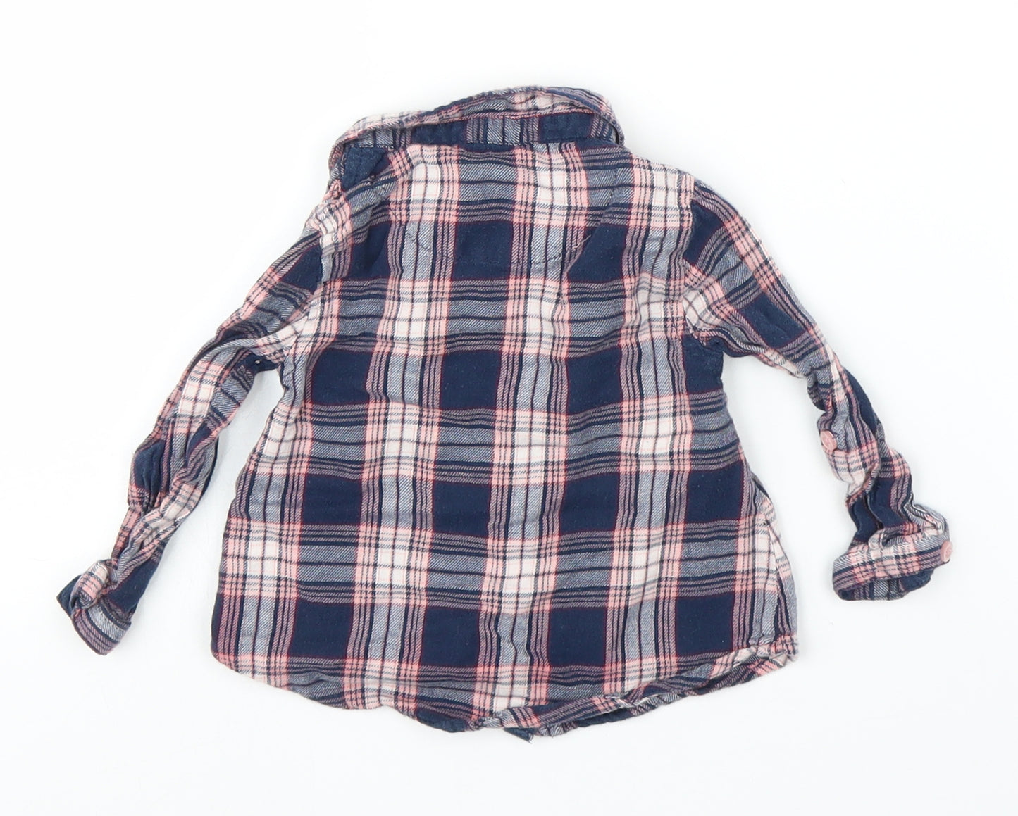 Primark Girls Blue Plaid  Basic Button-Up Size 3-6 Months