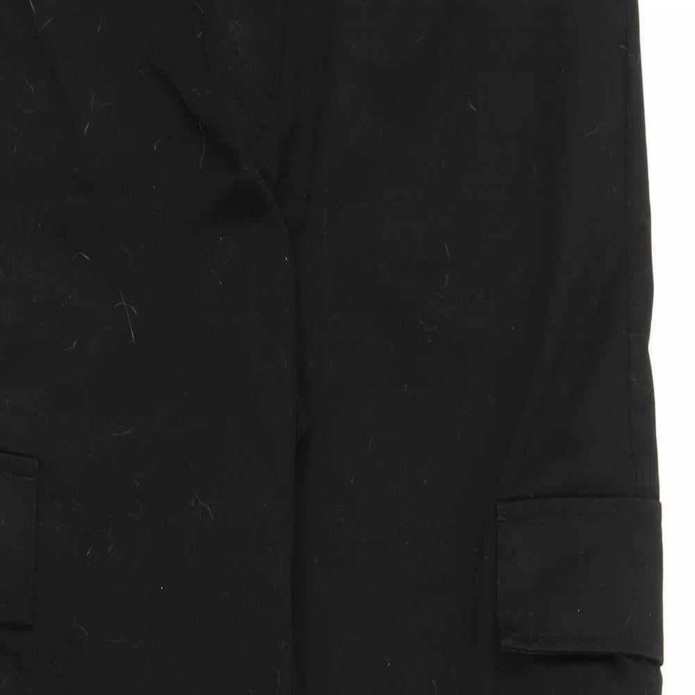 M&S Womens Black   Cargo Trousers Size 12 L27 in