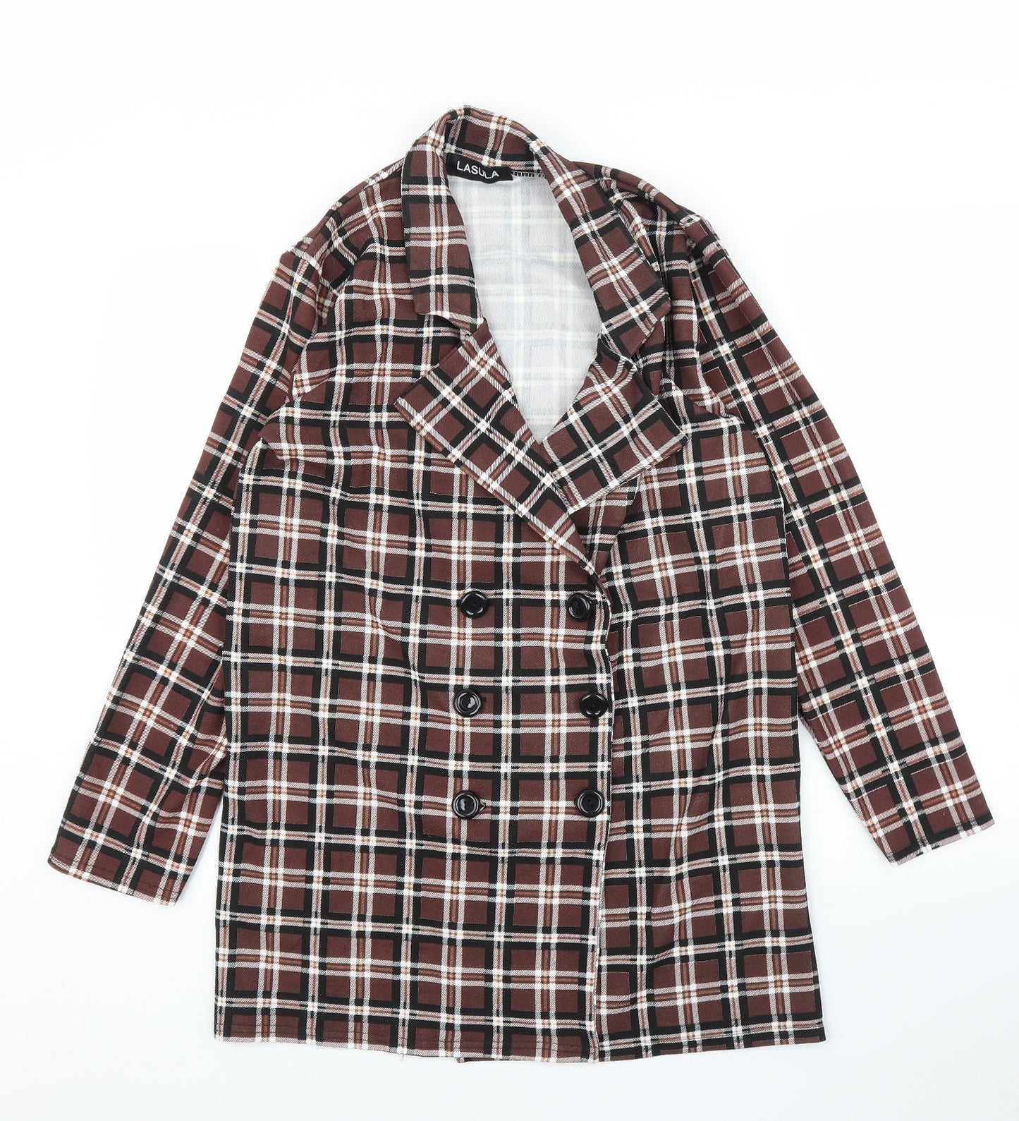 Lasula Womens Brown Plaid  Cardigan Jumper Size 12  - Jacket