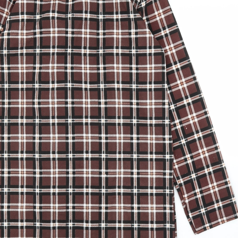 Lasula Womens Brown Plaid  Cardigan Jumper Size 12  - Jacket