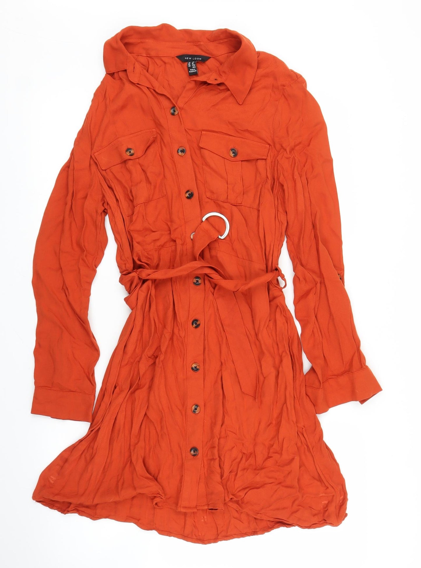 New Look Womens Orange   Shirt Dress  Size 14