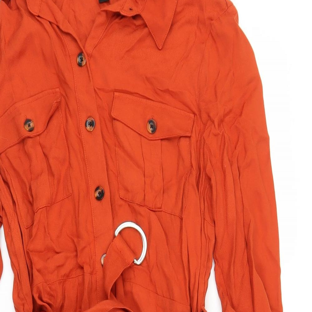 New Look Womens Orange   Shirt Dress  Size 14