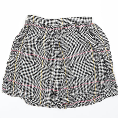 H&M Girls Black Houndstooth  A-Line Skirt Size 11 Years