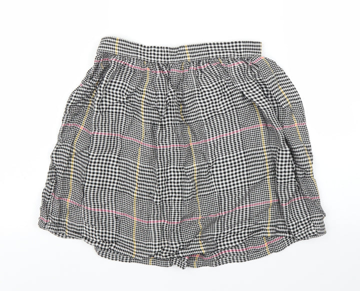 H&M Girls Black Houndstooth A-Line Skirt Size 11 Years