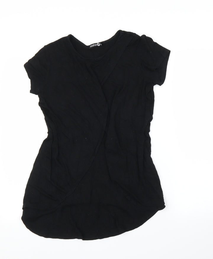 Boohoo Womens Black Basic Blouse Size 8