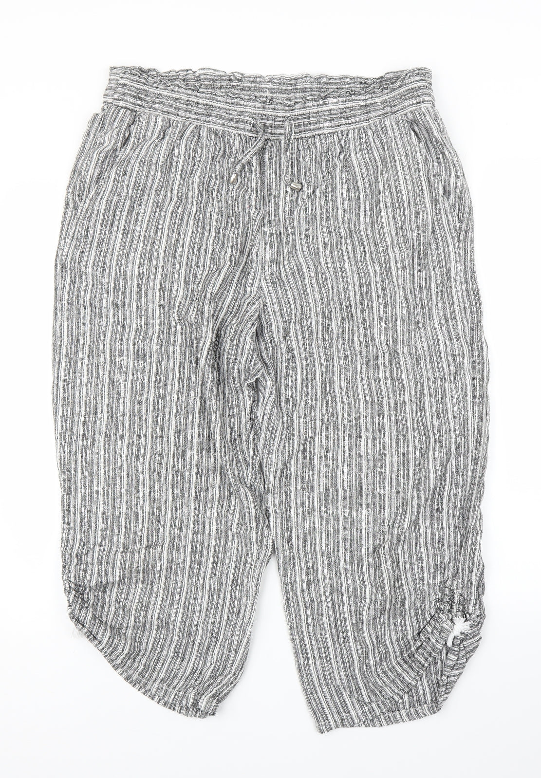 Very Womens Grey Striped  Bloomer Trousers Size 16