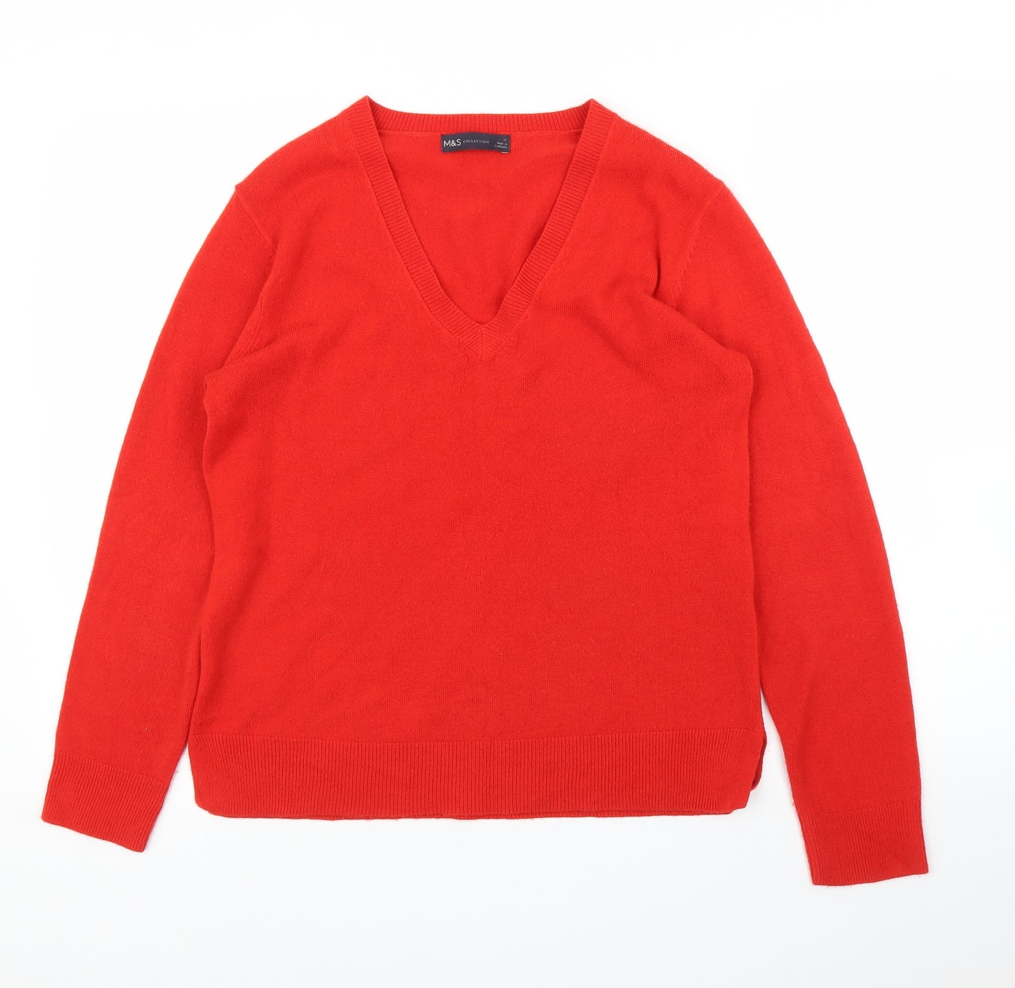 M&S Womens Red   Pullover Jumper Size 12