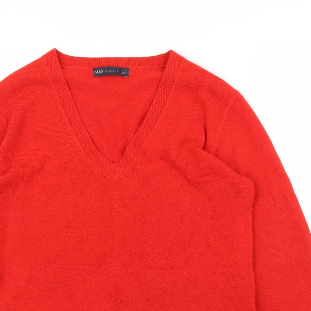 M&S Womens Red   Pullover Jumper Size 12