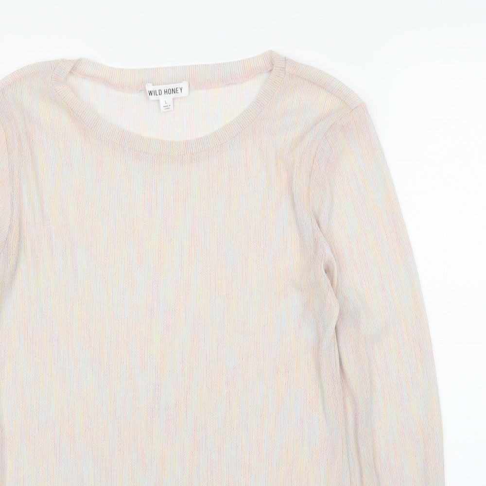 Wild Honey Womens Clear   Basic T-Shirt Size L