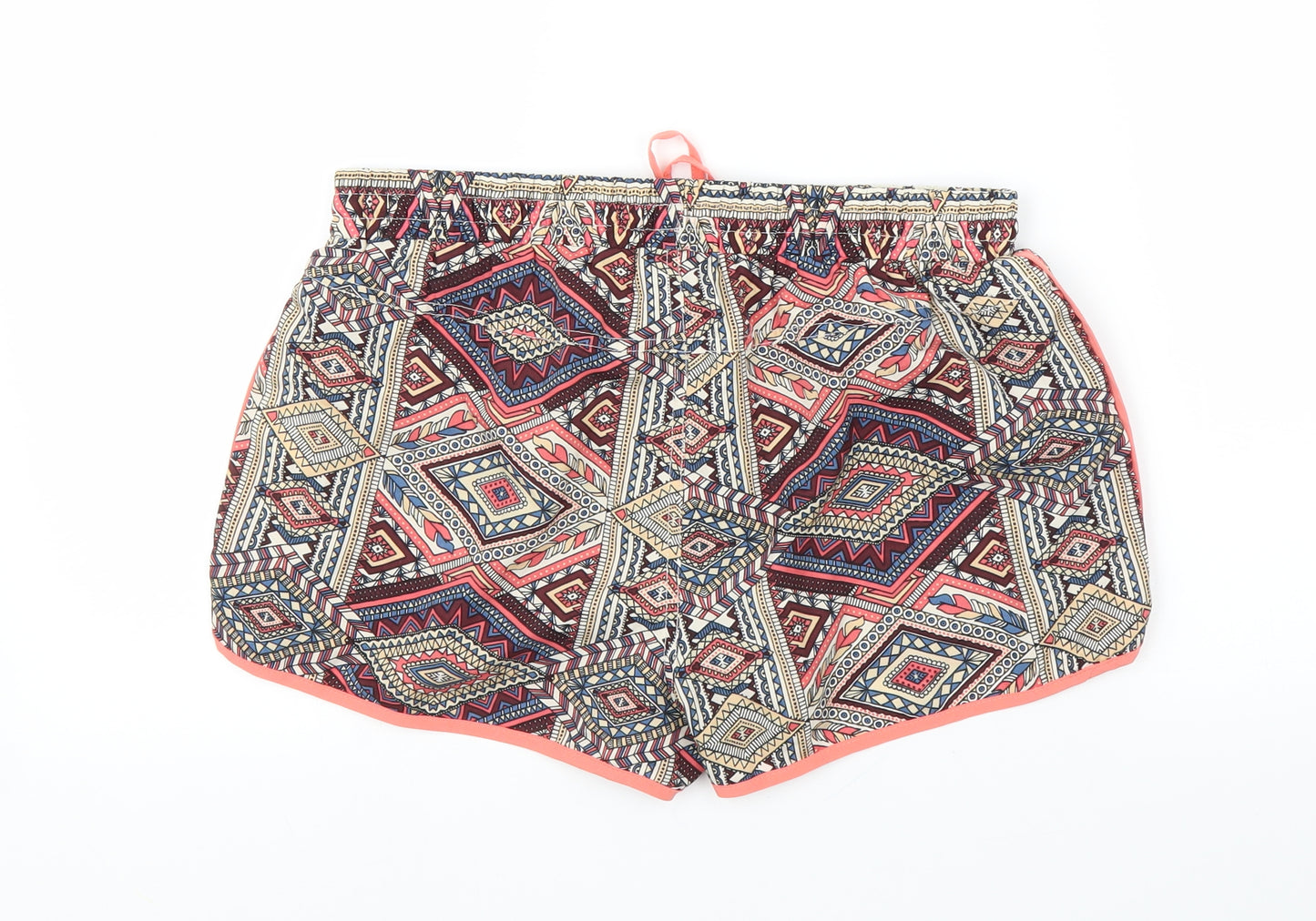 Primark Womens Pink Geometric  Cut-Off Shorts Size 12