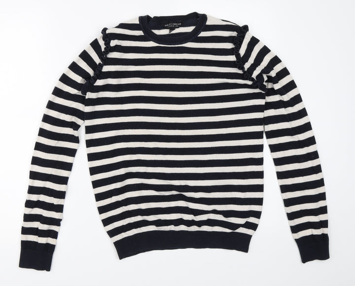 Dorothy Perkins Womens Blue Striped Pullover Jumper Size 10