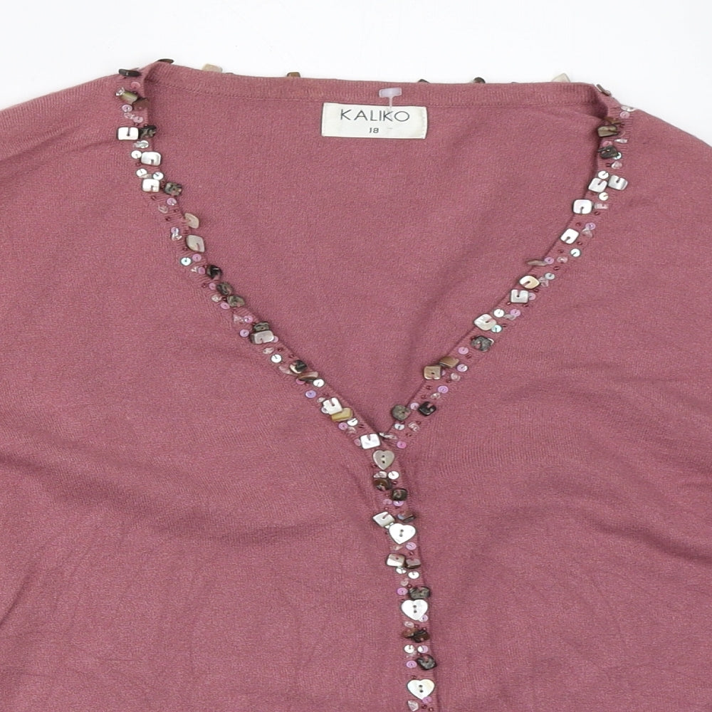 Kaliko Womens Pink   Cardigan Jumper Size 18