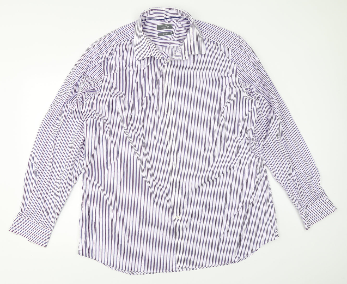 John Lewis Mens Blue Striped   Dress Shirt Size 18