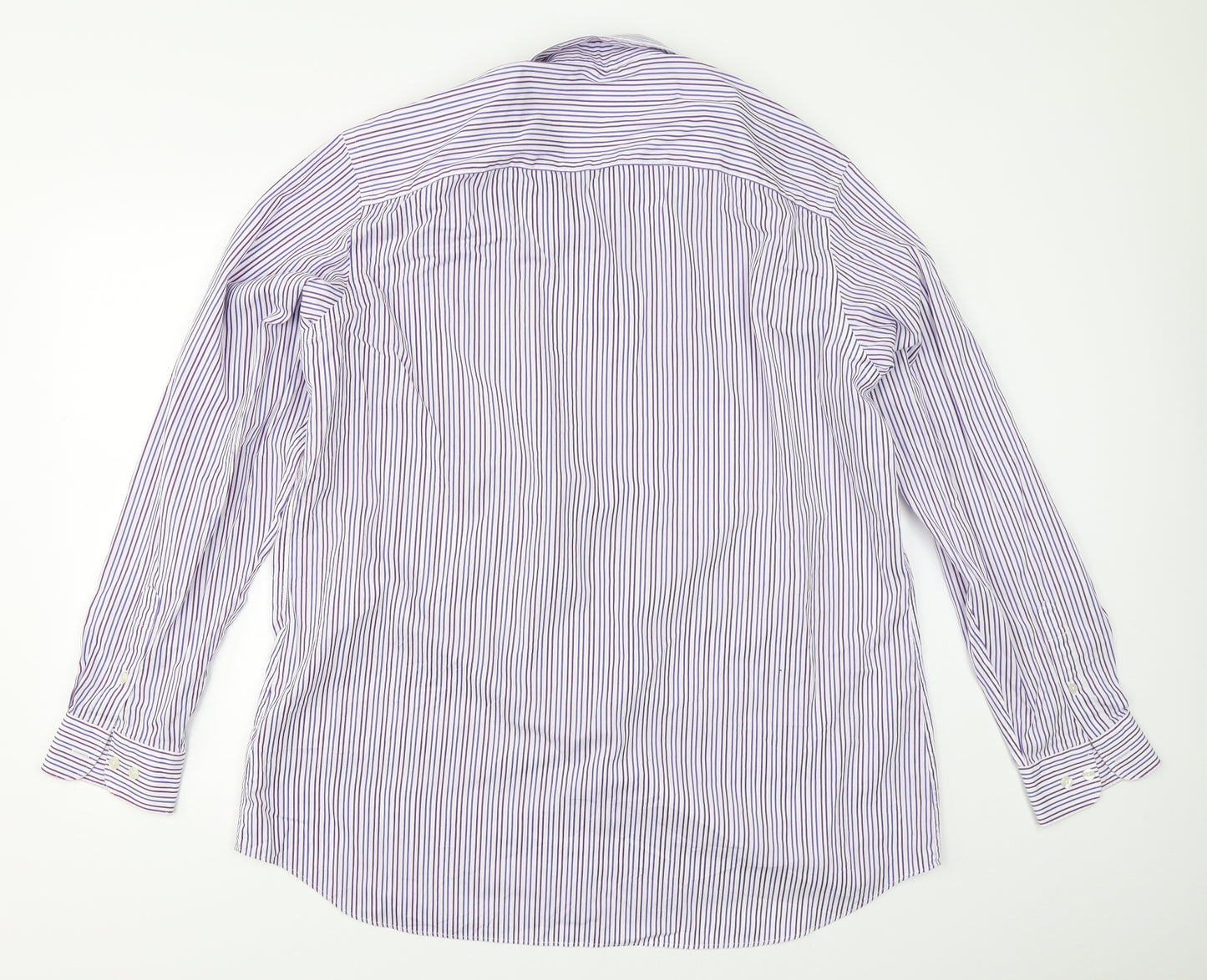 John Lewis Mens Blue Striped   Dress Shirt Size 18