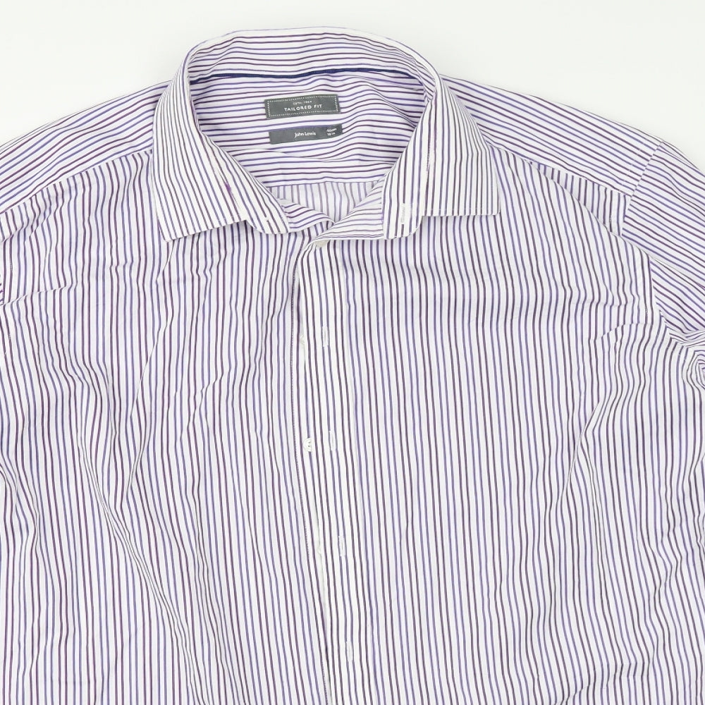 John Lewis Mens Blue Striped   Dress Shirt Size 18
