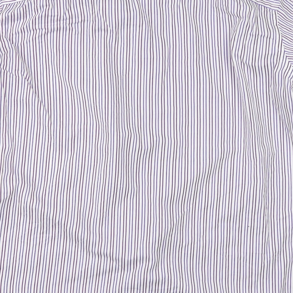 John Lewis Mens Blue Striped   Dress Shirt Size 18