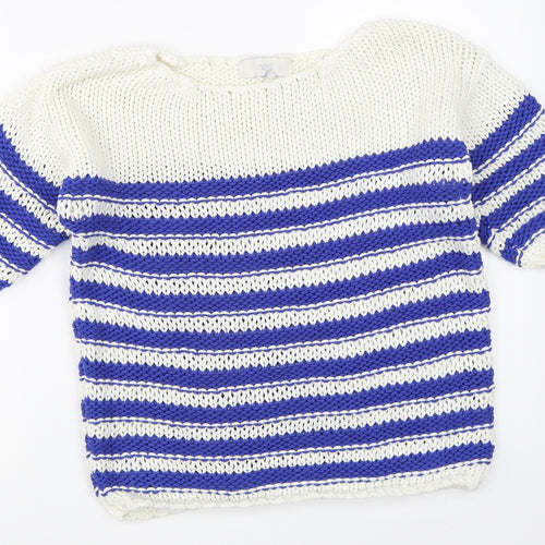 NEXT Womens Blue Striped  Pullover Jumper Size S