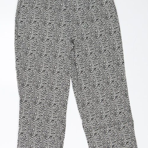 Julipa Womens White Animal Print  Cropped Trousers Size 10 L21 in