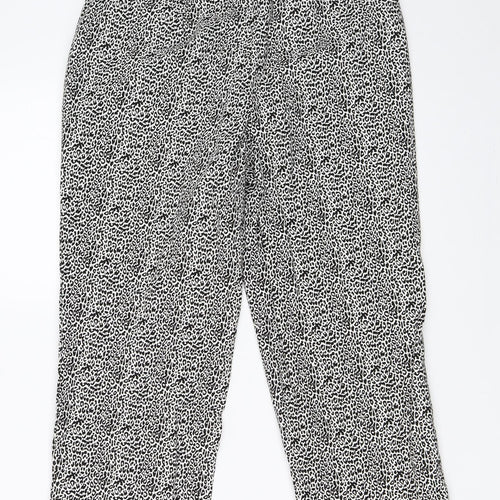 Julipa Womens White Animal Print  Cropped Trousers Size 10 L21 in
