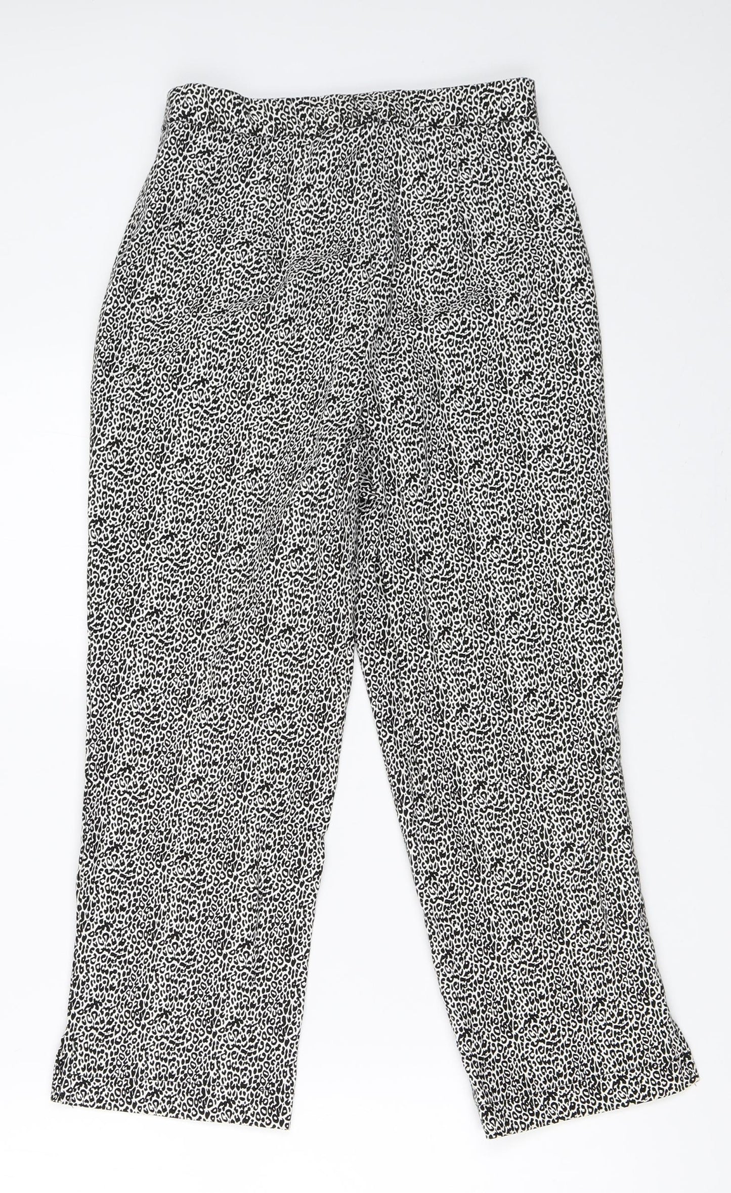 Julipa Womens White Animal Print  Cropped Trousers Size 10 L21 in