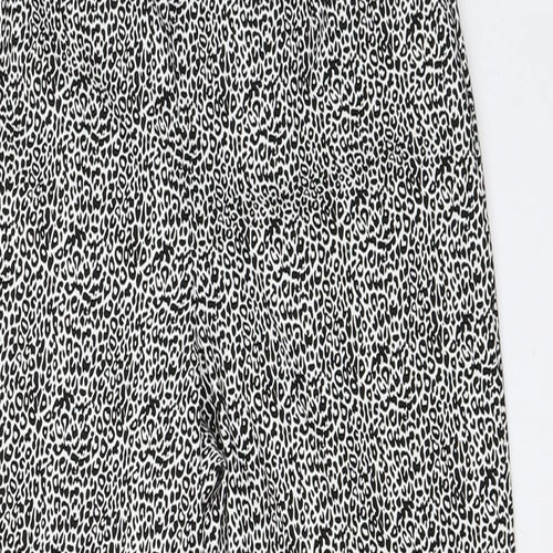 Julipa Womens White Animal Print  Cropped Trousers Size 10 L21 in