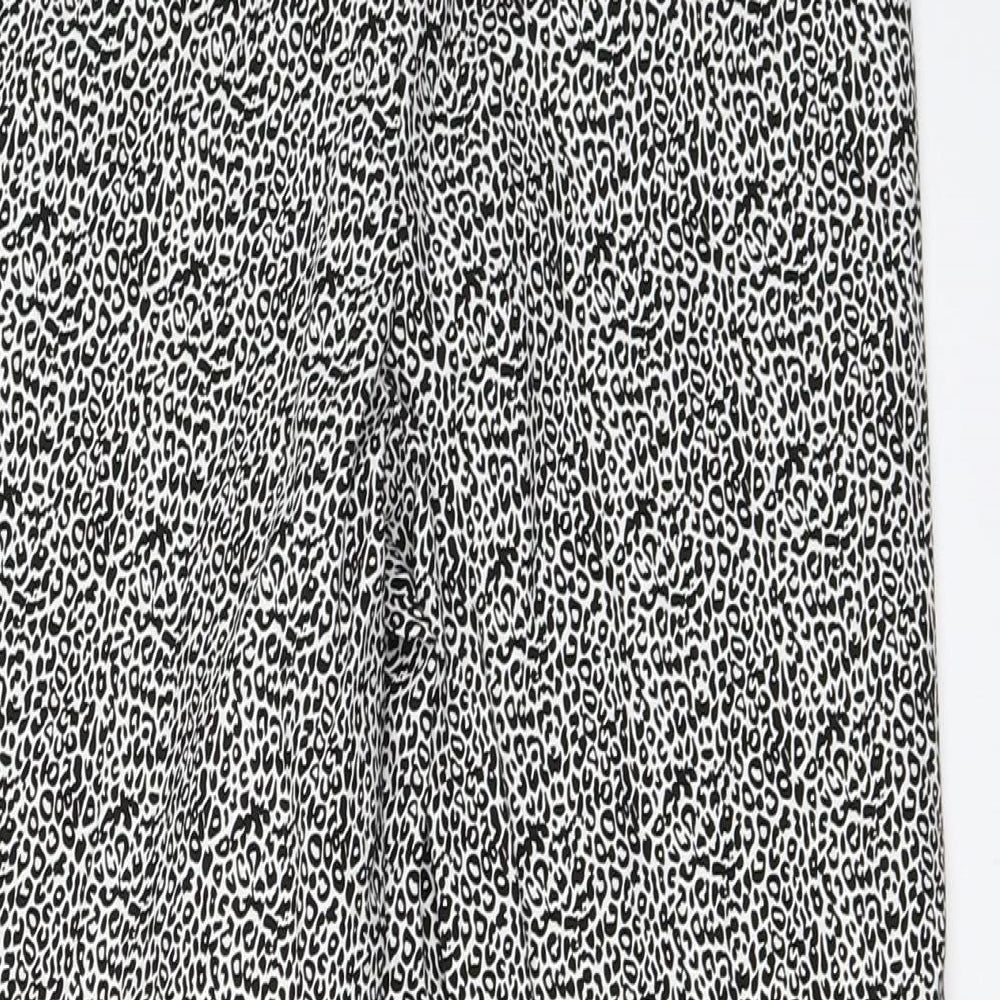 Julipa Womens White Animal Print  Cropped Trousers Size 10 L21 in