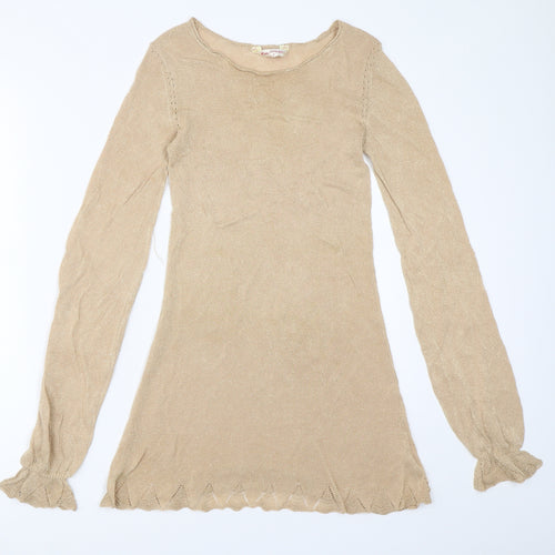 Miss Selfridge Womens Gold   Pullover Jumper Size 8
