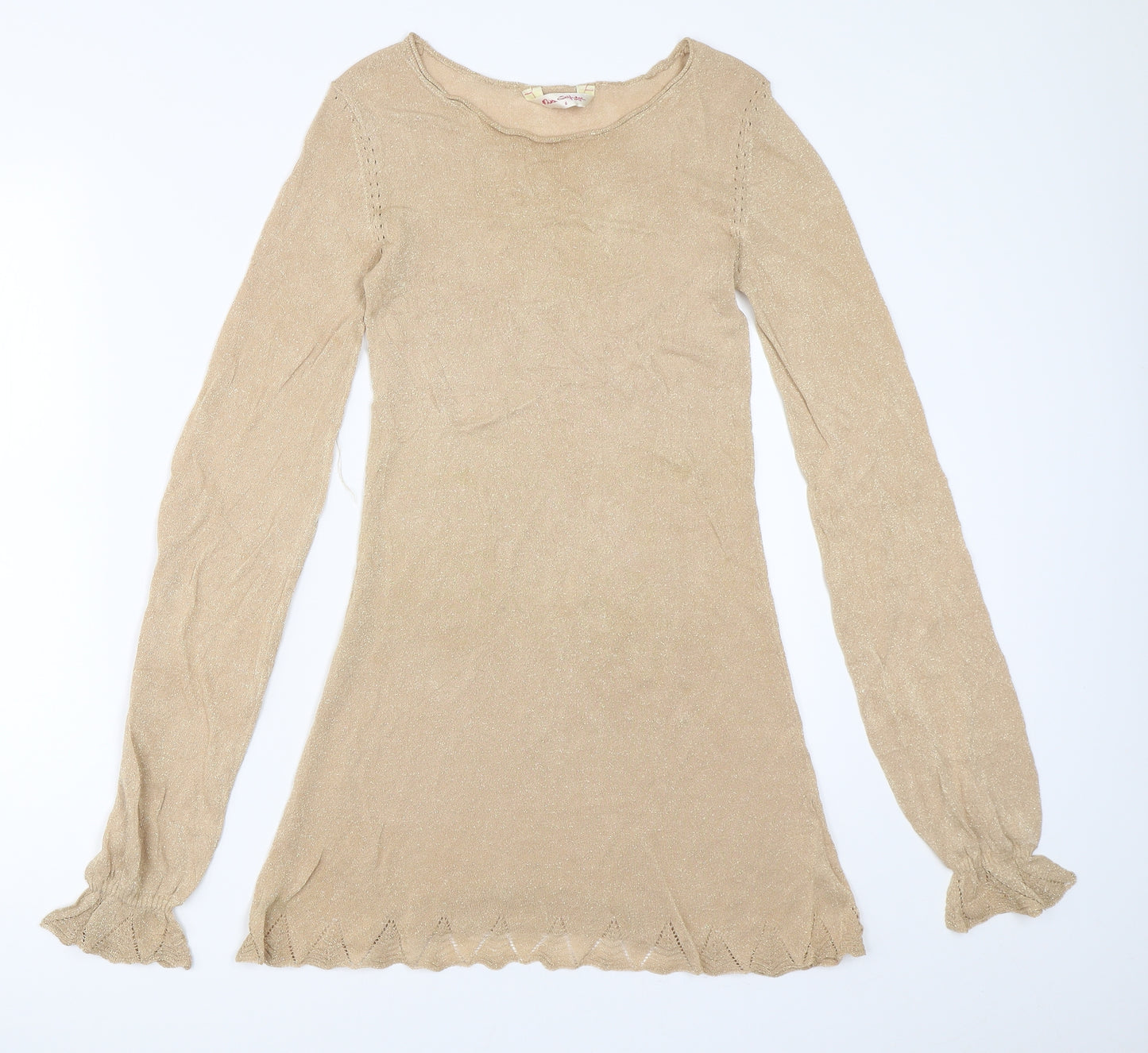 Miss Selfridge Womens Gold   Pullover Jumper Size 8