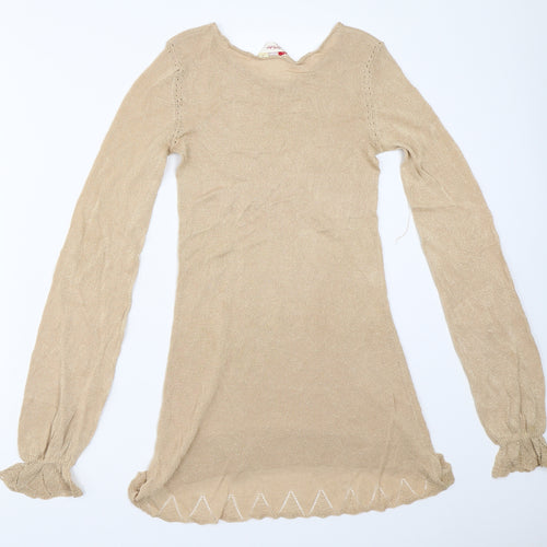 Miss Selfridge Womens Gold   Pullover Jumper Size 8