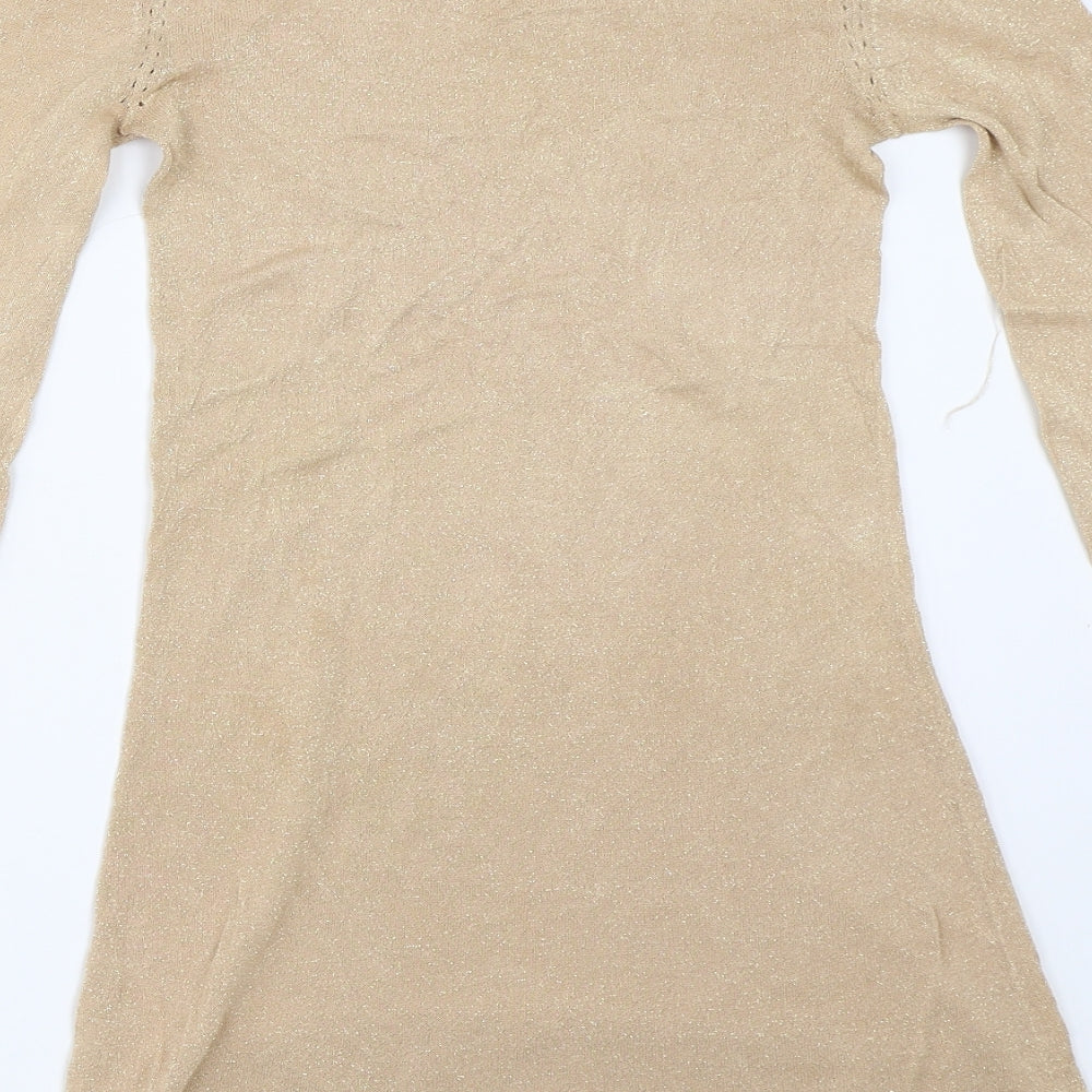 Miss Selfridge Womens Gold   Pullover Jumper Size 8