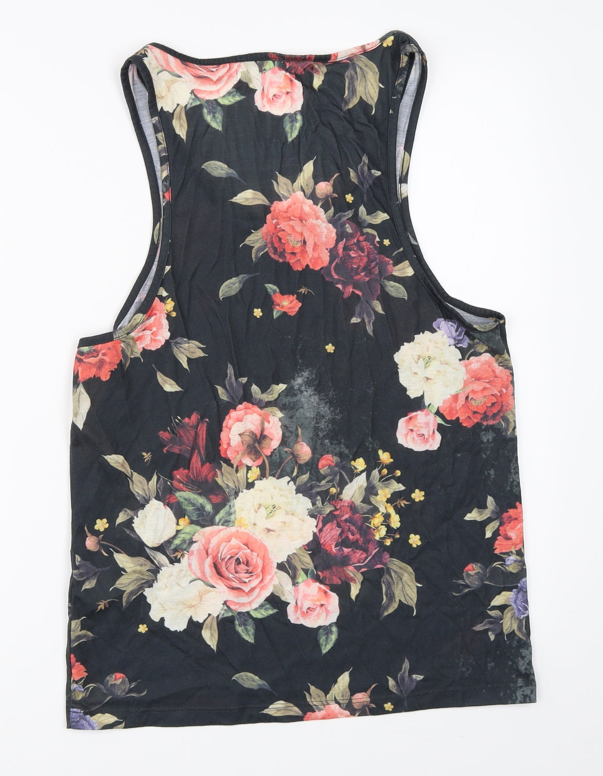 LDN DNM Womens Black Floral  Basic Tank Size XS