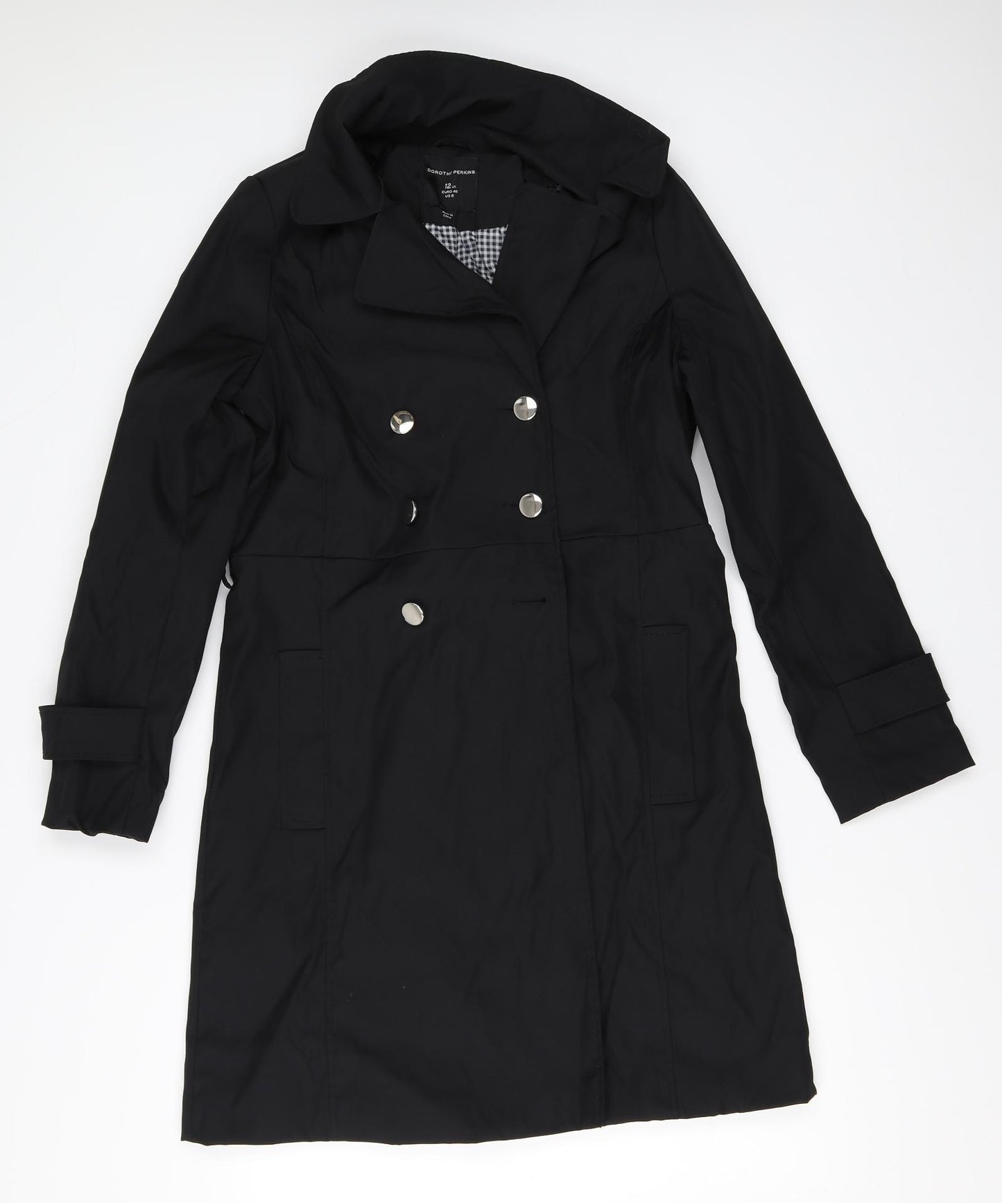 Dorothy Perkins Womens Black   Overcoat Coat Size 12