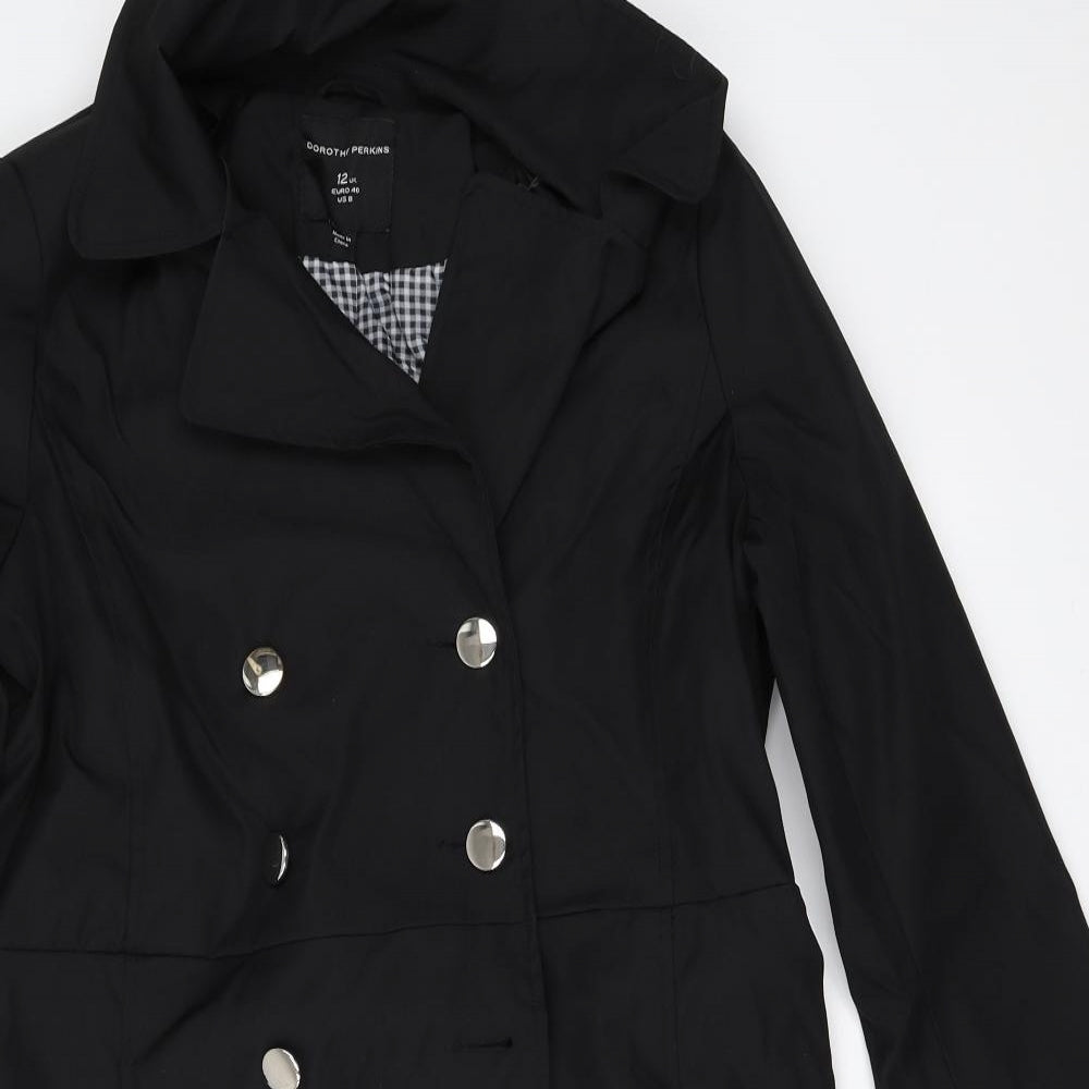 Dorothy Perkins Womens Black   Overcoat Coat Size 12