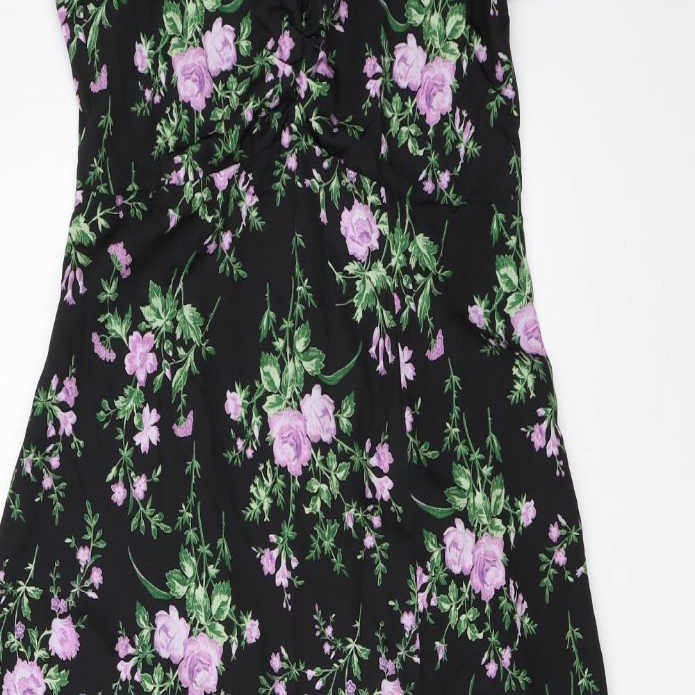 Lipsy Womens Black Floral  Fit & Flare  Size 14