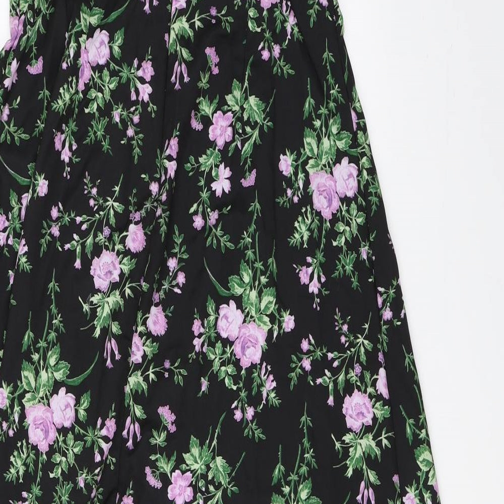 Lipsy Womens Black Floral  Fit & Flare  Size 14