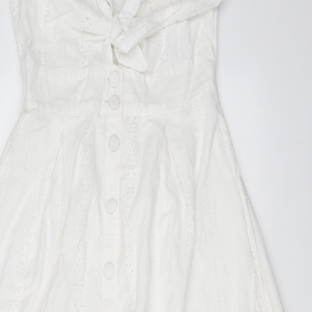 QED London Womens White   Fit & Flare  Size 12