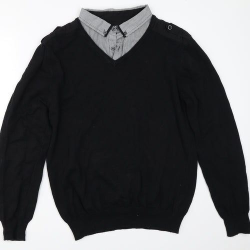 Peacocks Mens Black   Pullover Jumper Size XL