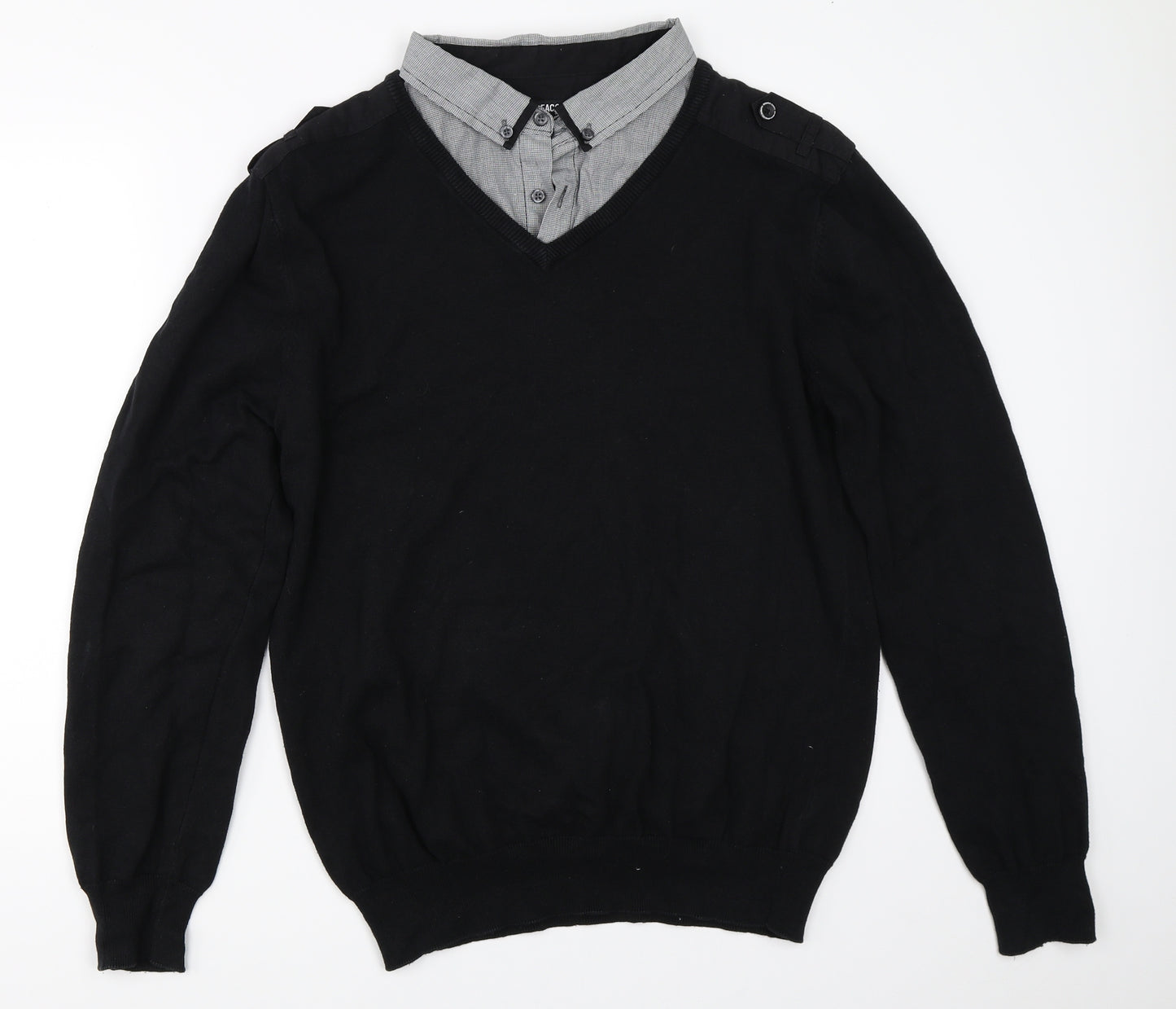 Peacocks Mens Black   Pullover Jumper Size XL