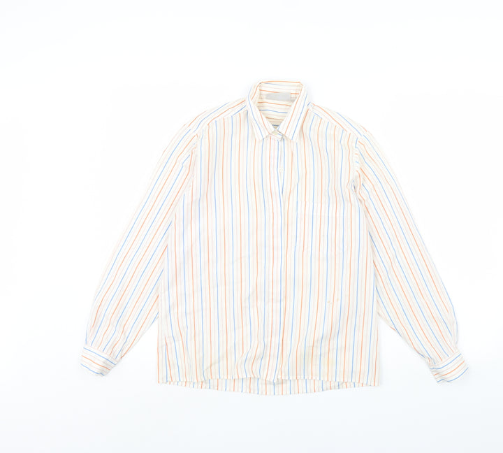 NEXT Womens Ivory Striped  Basic Button-Up Size 12