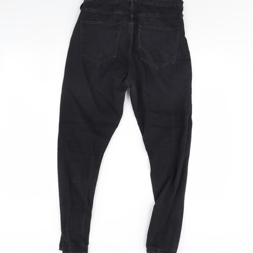 Preworn Womens Black  Denim Skinny Jeans Size 30 in L28 in