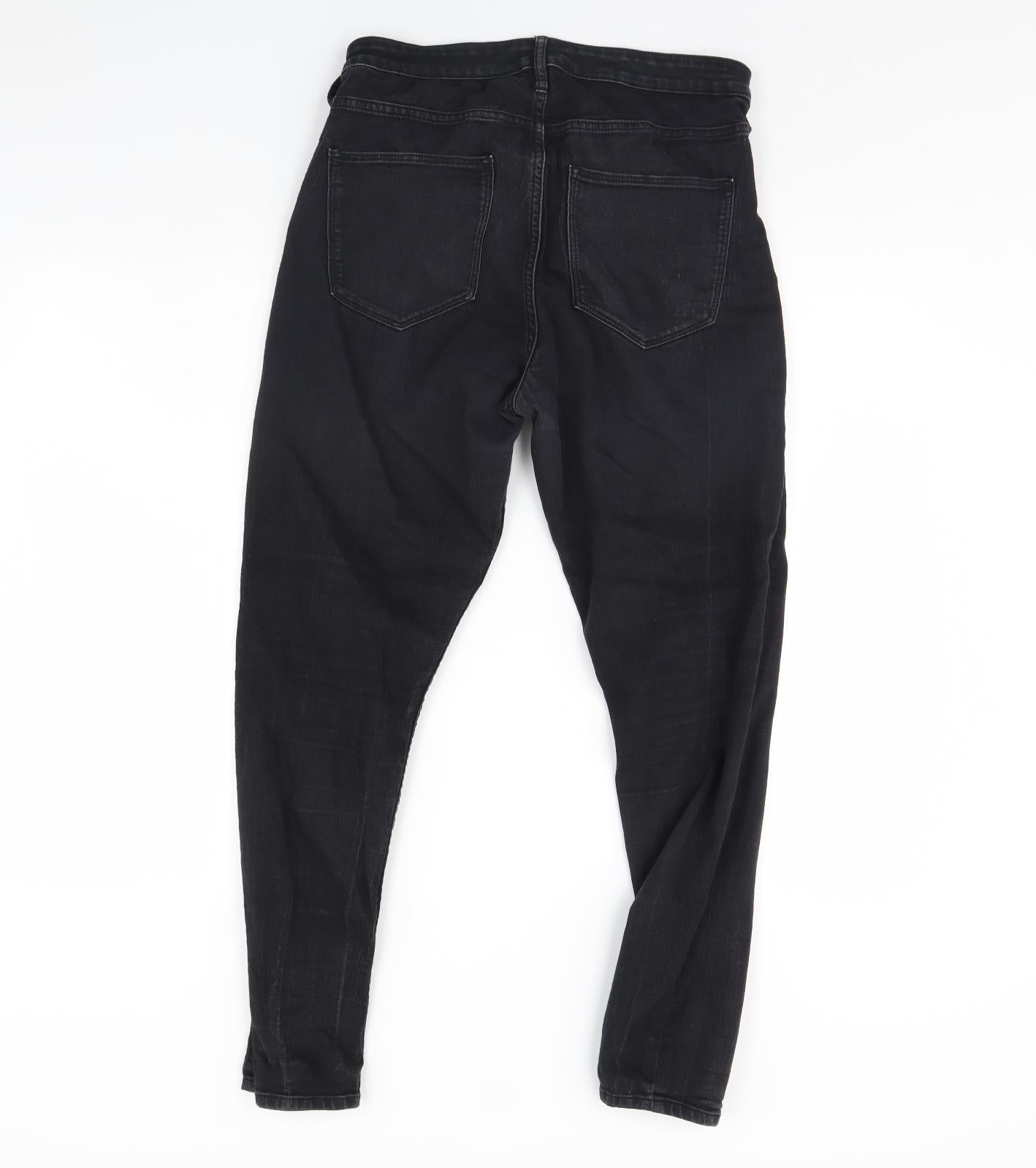 Preworn Womens Black  Denim Skinny Jeans Size 30 in L28 in