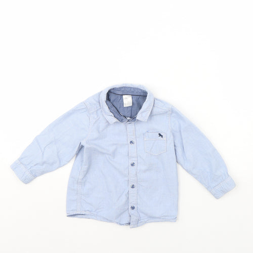 H&M Boys Blue   Basic Button-Up Size 12 Months