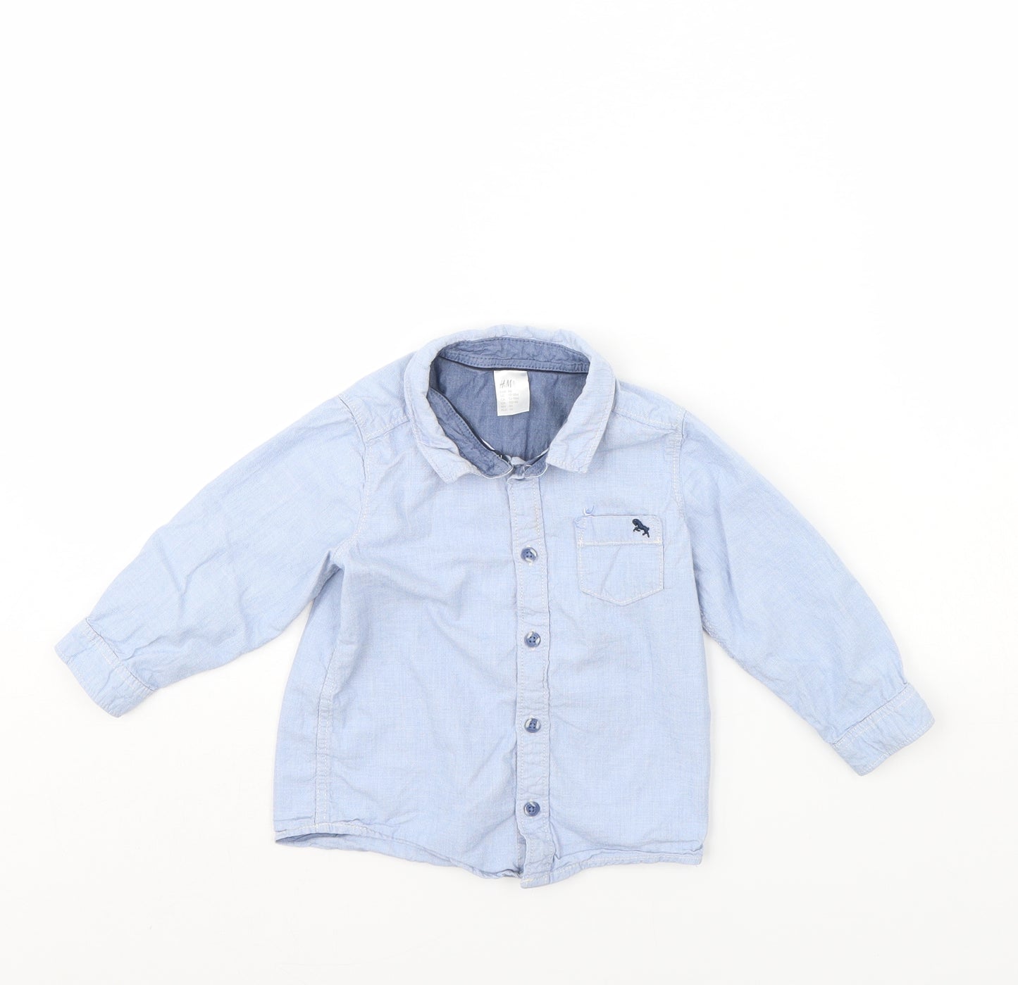 H&M Boys Blue   Basic Button-Up Size 12 Months